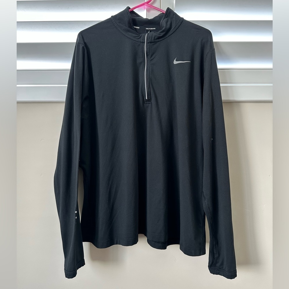 Nike Running Half Zip Dri-Fit Running Top in black 3X